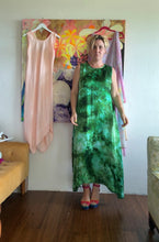 Load image into Gallery viewer, 26213 Hand-Dyed Deadstock Cupro Maxi Dress — Forest Green