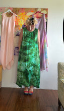 Load image into Gallery viewer, 26213 Hand-Dyed Deadstock Cupro Maxi Dress — Forest Green
