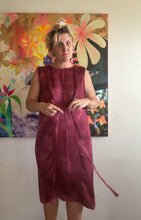 Load image into Gallery viewer, 26216 Hand-Dyed Satin Cupro Wrap Dress —wine