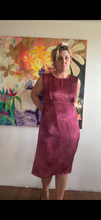 Load image into Gallery viewer, 26216 Hand-Dyed Satin Cupro Wrap Dress —wine