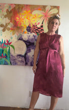 Load image into Gallery viewer, 26216 Hand-Dyed Satin Cupro Wrap Dress —wine