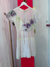 Load image into Gallery viewer, White cotton organdy dress with dyed flounce