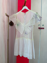 Load image into Gallery viewer, White cotton organdy dress with dyed flounce