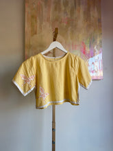Load image into Gallery viewer, top with yellow butterfly appliqué 25009