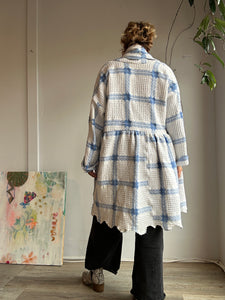 Upcycled woven blanket jacket