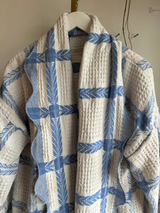 Upcycled woven blanket jacket