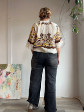 Load image into Gallery viewer, Up-cycled Harvest Tablecloth Shirt Jacket