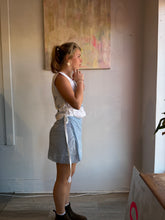 Load image into Gallery viewer, blue linen wrap skirt 25025