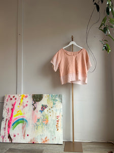 Blush linen and silk top