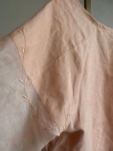 Blush linen and silk top