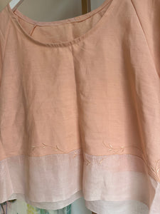 Blush linen and silk top