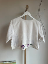 Load image into Gallery viewer, Vintage linen crop t-shirt