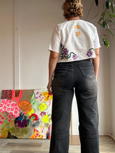 Load image into Gallery viewer, Vintage linen crop t-shirt