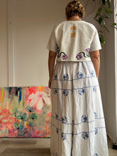 Load image into Gallery viewer, Blue floral vintage tablecloth pants