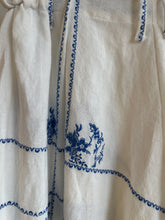 Load image into Gallery viewer, Blue floral vintage tablecloth pants