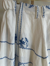 Load image into Gallery viewer, Blue floral vintage tablecloth pants