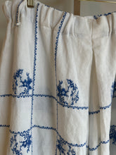 Load image into Gallery viewer, Blue floral vintage tablecloth pants