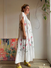 Load image into Gallery viewer, Vintage rose tablecloth dress