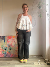 Load image into Gallery viewer, Embroidered top with floral lace