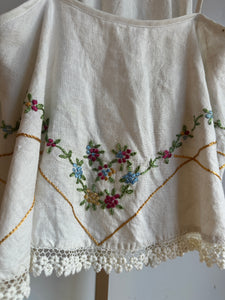 Embroidered top with floral lace