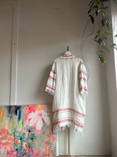 Load image into Gallery viewer, Upcycled red and white woven blanket jacket