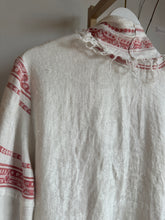 Load image into Gallery viewer, Upcycled red and white woven blanket jacket