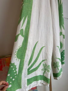 Vintage cacti printed linen pants