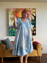 Load image into Gallery viewer, hand dyed dress with belt d2504