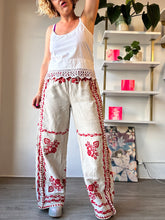 Load image into Gallery viewer, Embroidered tablecloth pants