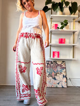 Load image into Gallery viewer, Embroidered tablecloth pants