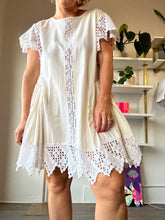 Load image into Gallery viewer, Dress made from hand crocheted bedspread