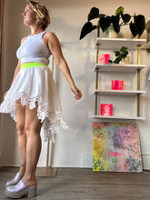 Load image into Gallery viewer, neon elastic waist crocheted edge skirt 25028