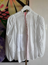 Load image into Gallery viewer, Edwardian White Cotton Blouse with Pin-Tucks &amp; Reworked Vintage Stripe Placket AT26019
