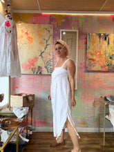 Load image into Gallery viewer, 26140 Vintage Tablecloth Dress — White Crochet Lace, Size Medium
