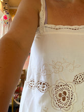 Load image into Gallery viewer, 26140 Vintage Tablecloth Dress — White Crochet Lace, Size Medium