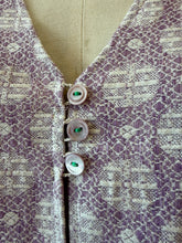 Load image into Gallery viewer, 26146 Reversible Vintage Bedspread Duster with Antique Shell Buttons
