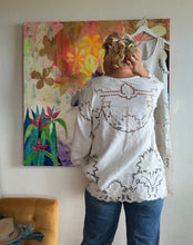 Load image into Gallery viewer, Vintage Tablecloth Jacket — Embroidered Linen with Cutwork