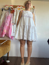 Load image into Gallery viewer, 26132 Antique Linen Cutwork Tiered Mini Dress