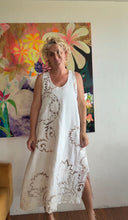 Load image into Gallery viewer, Vintage Tablecloth Tank Dress — Embroidered Linen with Cutwork