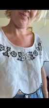 Load image into Gallery viewer, 26137 Embroidered Cutwork Tablecloth Crop Top