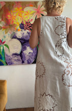 Load image into Gallery viewer, Vintage Tablecloth Tank Dress — Embroidered Linen with Cutwork