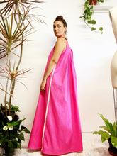 Load image into Gallery viewer, 35/100 double box pleat long pink dress