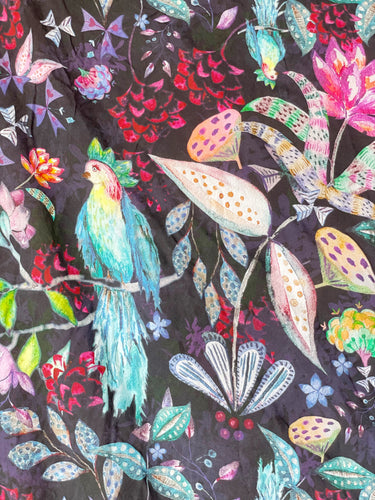 Linen cotton canvas in jungle bird
