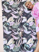 Load image into Gallery viewer, Cotton French Terry tropical fiesta black