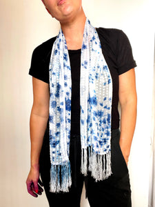 Burnout silk/rayon scarf