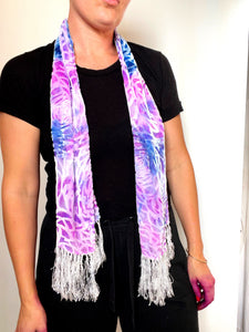Burnout silk/rayon scarf