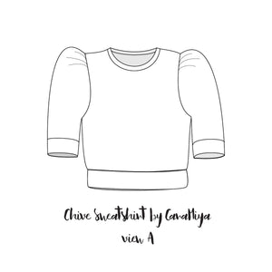 Chive bundle sweatshirt and dress patterns