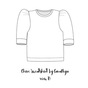 Chive bundle sweatshirt and dress patterns