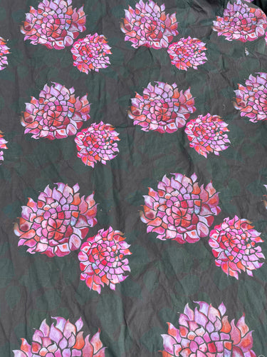Fire flowers in cotton broadcloth