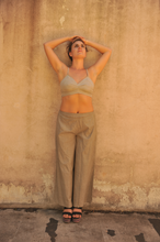 Load image into Gallery viewer, Linen wide leg pants
